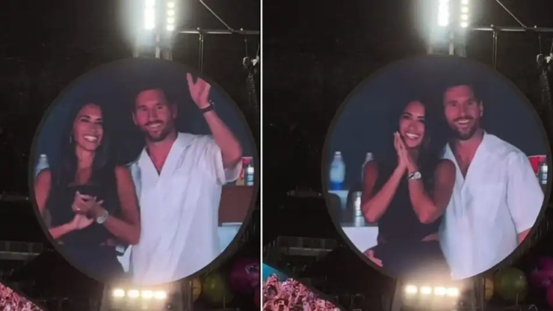 Coldplay sali� de la verg�enza mundial mostrando a Messi y Anto en la "kiss cam"