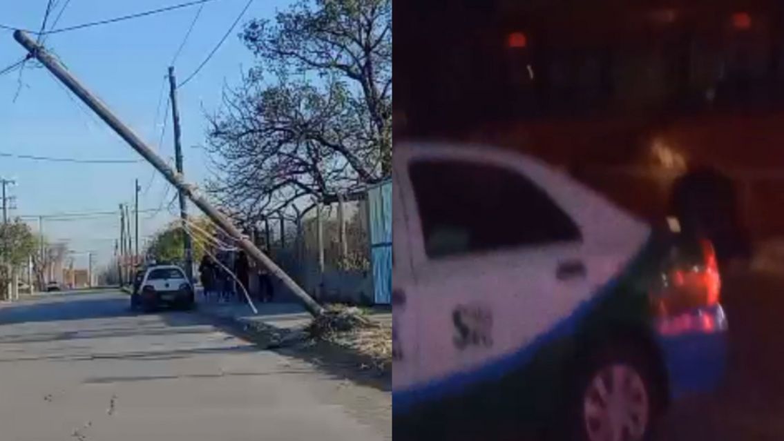 Alto Comedero: cayó un poste sobre un colectivo lleno de pasajeros