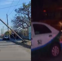 Alto Comedero: cayó un poste sobre un colectivo lleno de pasajeros