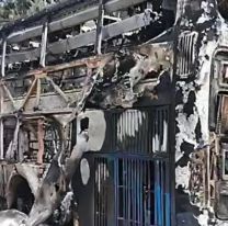 Se incendió un micro en plena ruta: Estaba lleno de militares