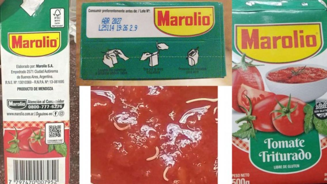 ANMAT descartó gusanos en el tomate triturado Marolio: qué encontraron realmente