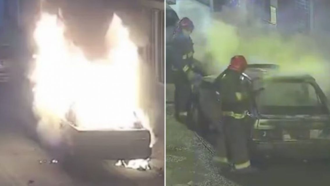 Se puso a prender fuego todos los autos estacionados y no vio que lo grababan