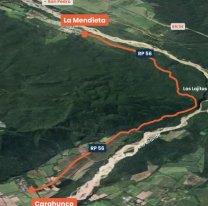 Repavimentación de la Ruta Provincial 56: cerrada entre Carahunco y La Mendieta por obras