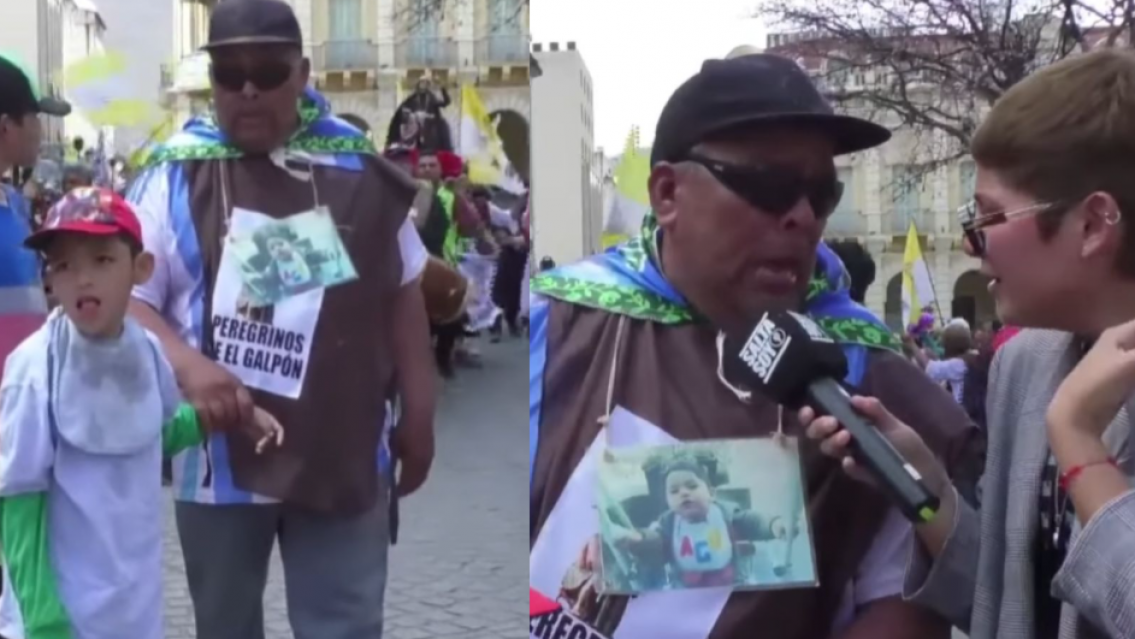 Milagro en vivo: un nene empezó a caminar por primera vez frente a la Catedral de Salta