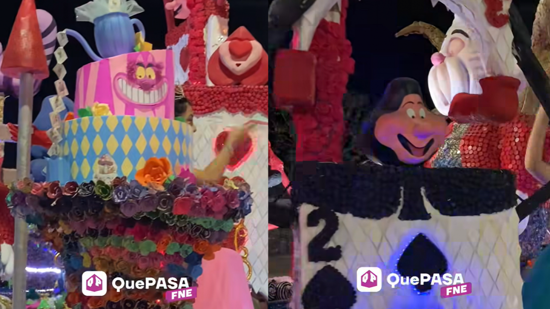 "Un sueño": deslumbró en el desfile la carroza de Alicia en el país de las Maravillas
