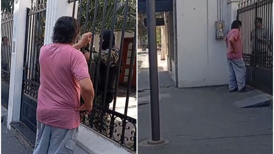 Lello S�nchez mira desde afuera como allanan las oficinas del MPA