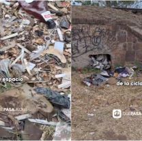 Indignación en San Pedrito: la ciclovía se transformó en un basural