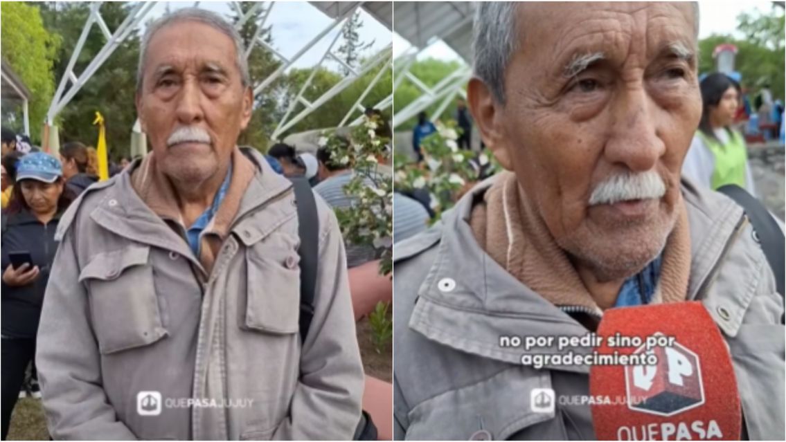 Jujeño de 83 años peregrinó descalzo para agradecer a la Virgen del Rosario