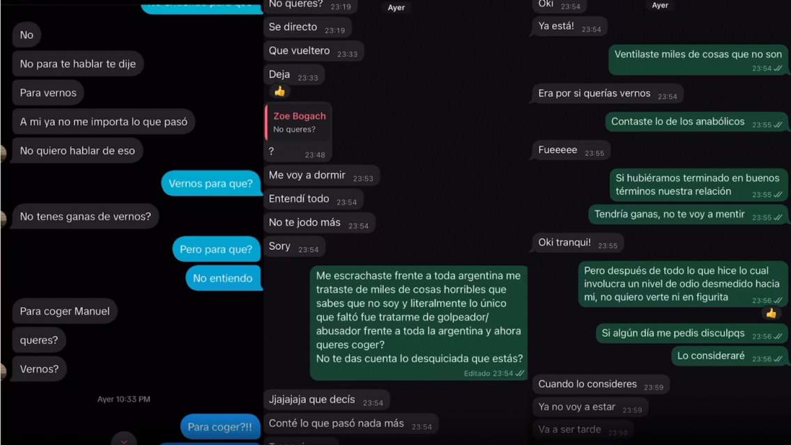 ¿Ahora querés cog...? Desubicados chats involucran a una ex Gran Hermano