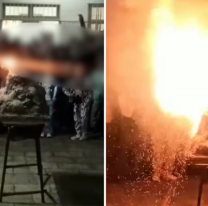 La salud de la víctima de una explosión por una maqueta en plena escuela