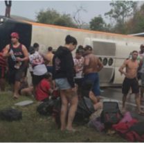Volcó un micro con hinchas de Flamengo que viajaban rumbo a Argentina
