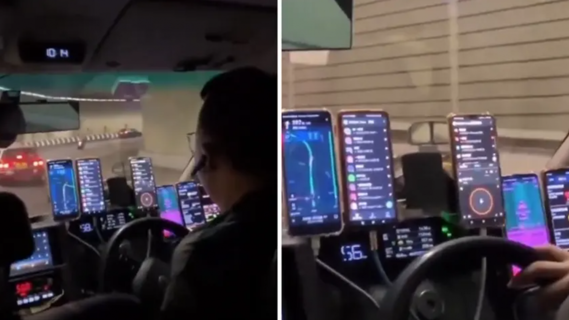 Un peligro: choferes�de Hong Kong usan hasta 10 celulares a la vez para buscar pasajeros