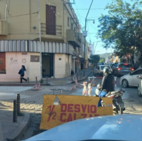 Caos de tránsito: corte total en la calle San Martín desde Lamadrid por obras