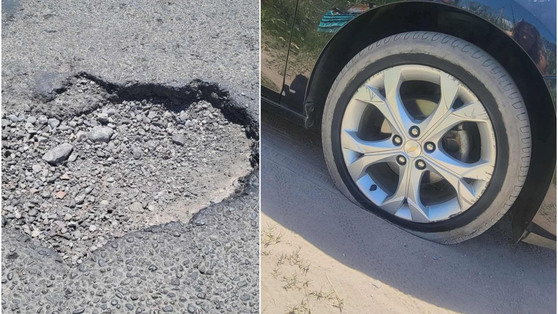 Una familia revent� dos cubiertas al caer en un pozo y denuncian riesgos constantes en Alto Comedero