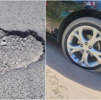 Una familia reventó dos cubiertas al caer en un pozo y denuncian riesgos constantes en Alto Comedero