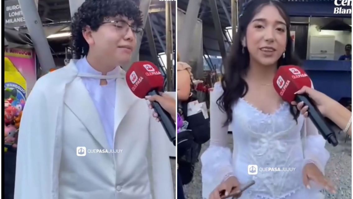 Uno de los looks más comentados: pareja jujeña llegó inspirada en El Fantasma de la Ópera