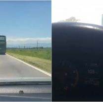 Imprudencia en Jujuy: colectivo a fondo y un conductor filmando al volante