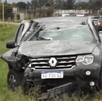 Terrible choque en la 66: dos vehículos terminaron destruidos tras un fuerte impacto