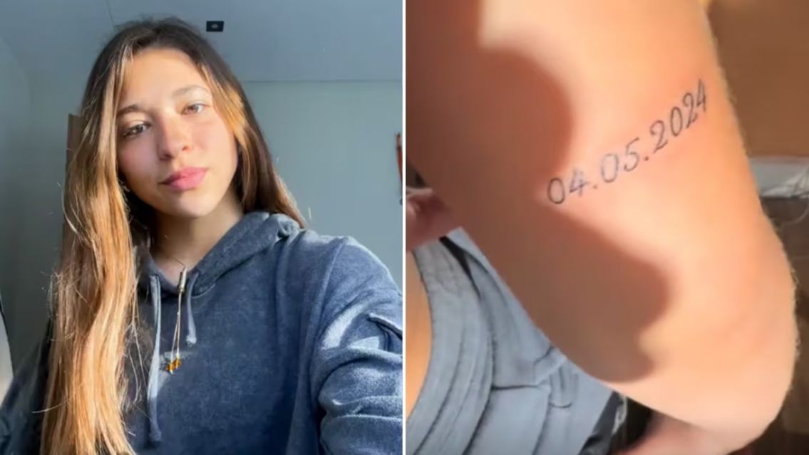 Se tatuó el cumpleaños de su papá, filmó el resultado final y descubrió lo peor