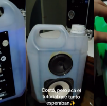 Ya fue el JBL: le "chore&oacute;" el bid&oacute;n a su mam&aacute; y creo un parlante casero