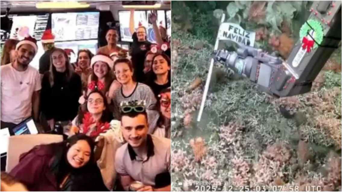 Científicos del CONICET celebraron Navidad a 1.000 metros bajo el mar
