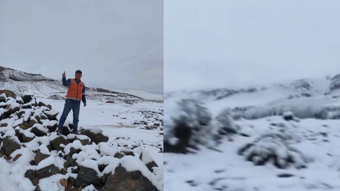 Como en las películas: pueblo jujeño pasó Navidad bajo nieve