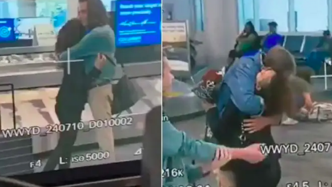 Se despidi� de su amante en el aeropuerto y el marido lleg� a los segundos con flores