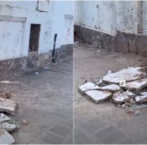 Vecinos en alerta por peligro de derrumbe en pleno centro de la capital