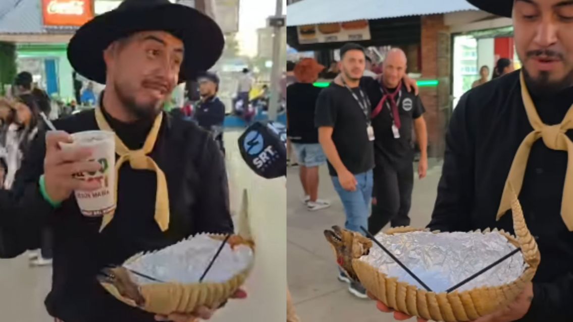 Gaucho apareci� en Jes�s Mar�a con un "vaso" hecho con el cad�ver de un animalito protegido 