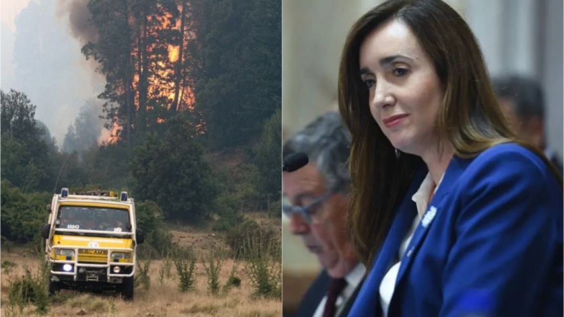 Villarruel se mostr� en la zona de incendios y muchos ya la ven como candidata