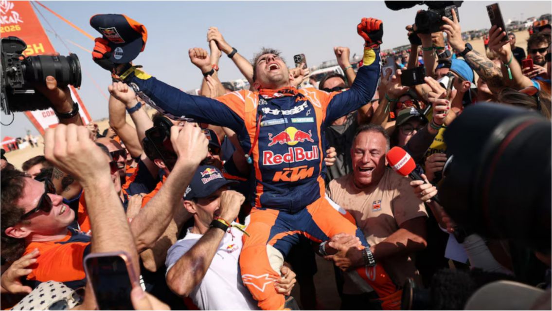 El piloto salte�o se coron� campe�n del Dakar 2026 en motos: por dos segundos