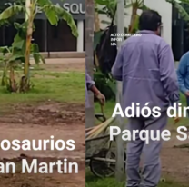 Jubilaron a los dinosaurios del Parque San Martín, los sacaron de una