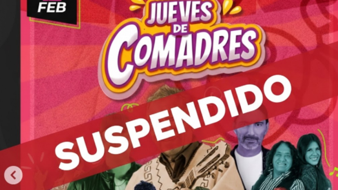 Suspenden el Jueves de Comadres en la Ex Vieja Estación tras la baja de artistas