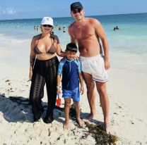 El hijo mayor de More Rial posó con su papá y su madrastra en el Caribe