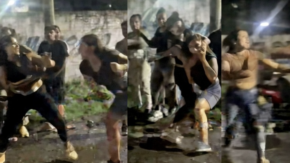 Mujeres norte�as a las pi�as en pleno carnaval: no las pod�an separar con nada