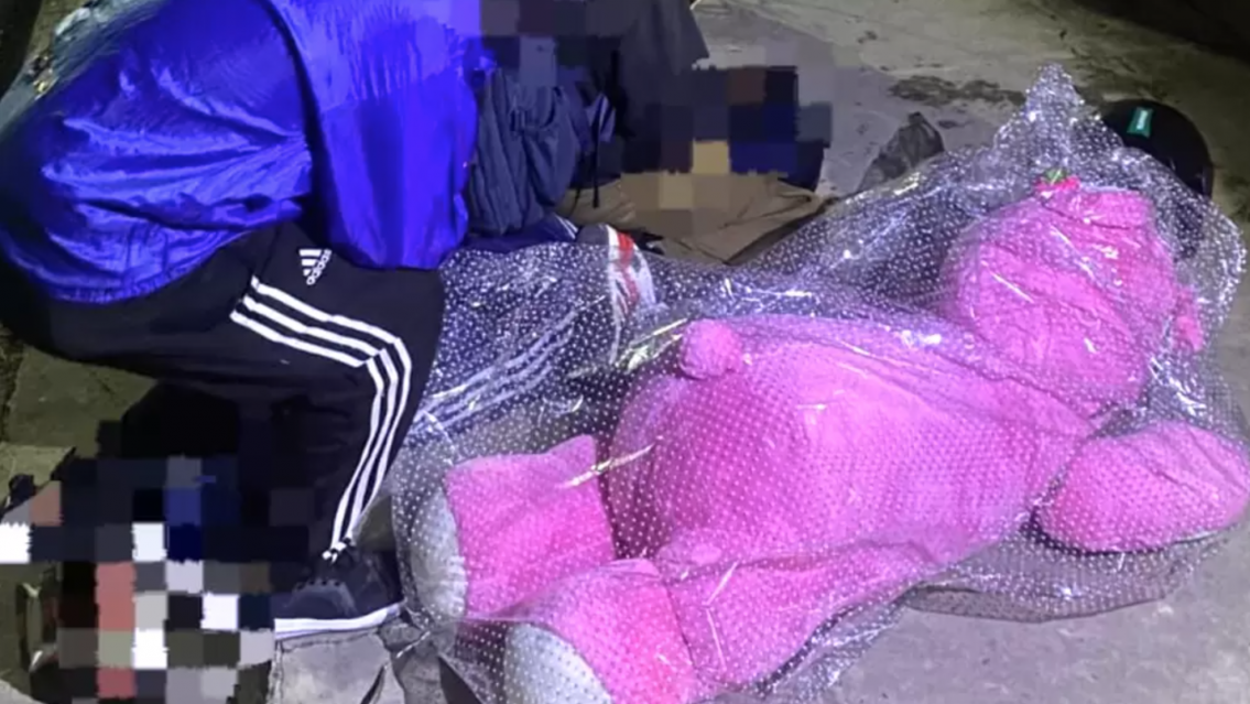 Un peluche gigante causó caos y tensión con la policía en pleno centro jujeño