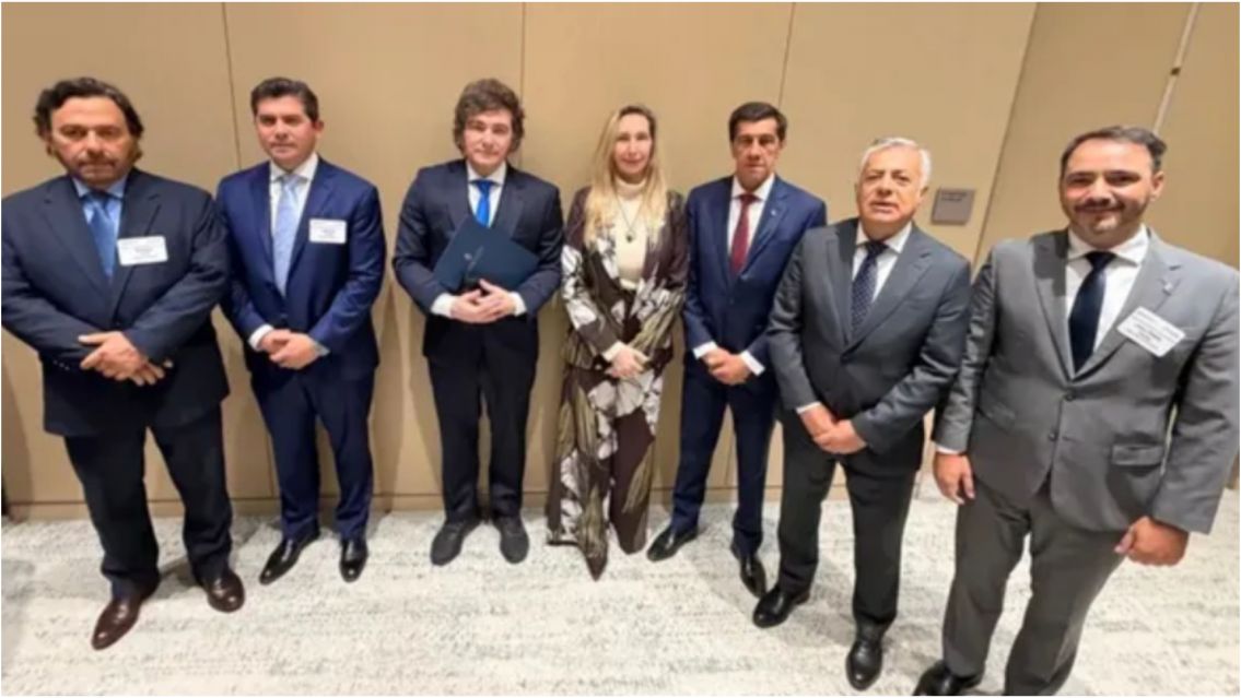 Milei se mostr� con Sadir y gobernadores dialoguistas en Nueva York