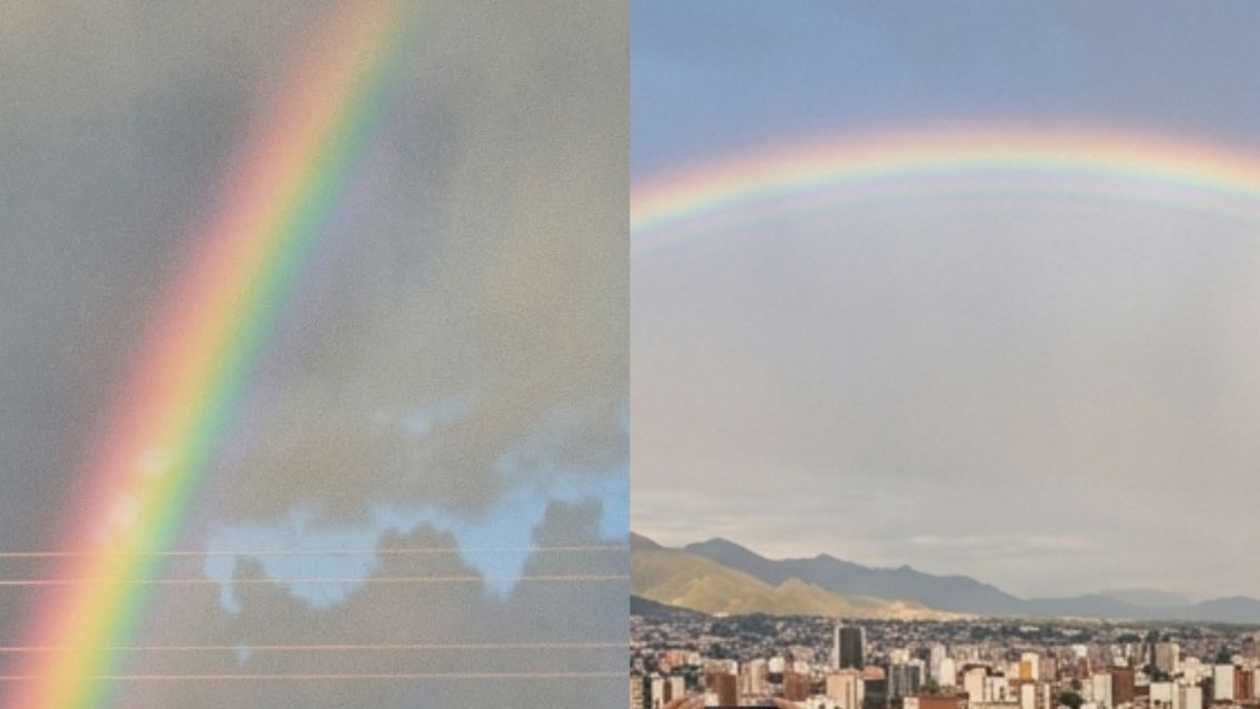Salte�o logr� capturar una foto del "final del arco�ris" y descubri� algo que sorprendi� a todos