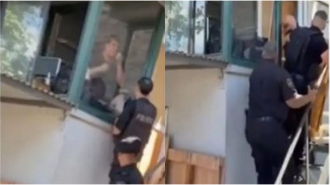 Hombre se atrincher� por una deuda, se prendi� fuego y hay polic�as heridos