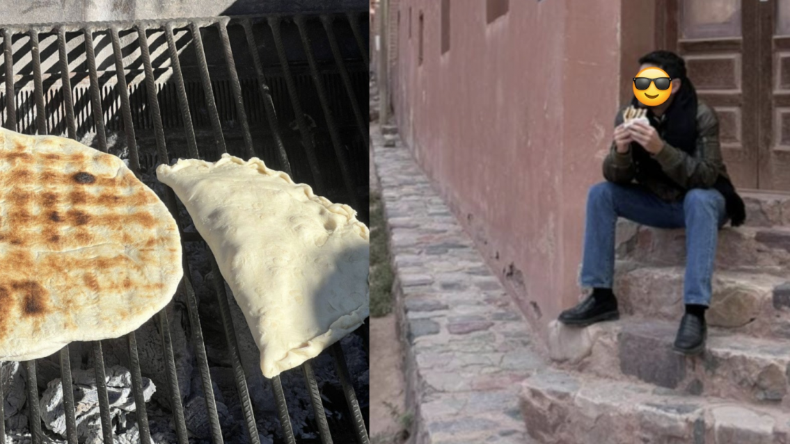 Re humilde: el famoso más fachero, apareció comiendo tortilla en una esquina de Purmamarca
