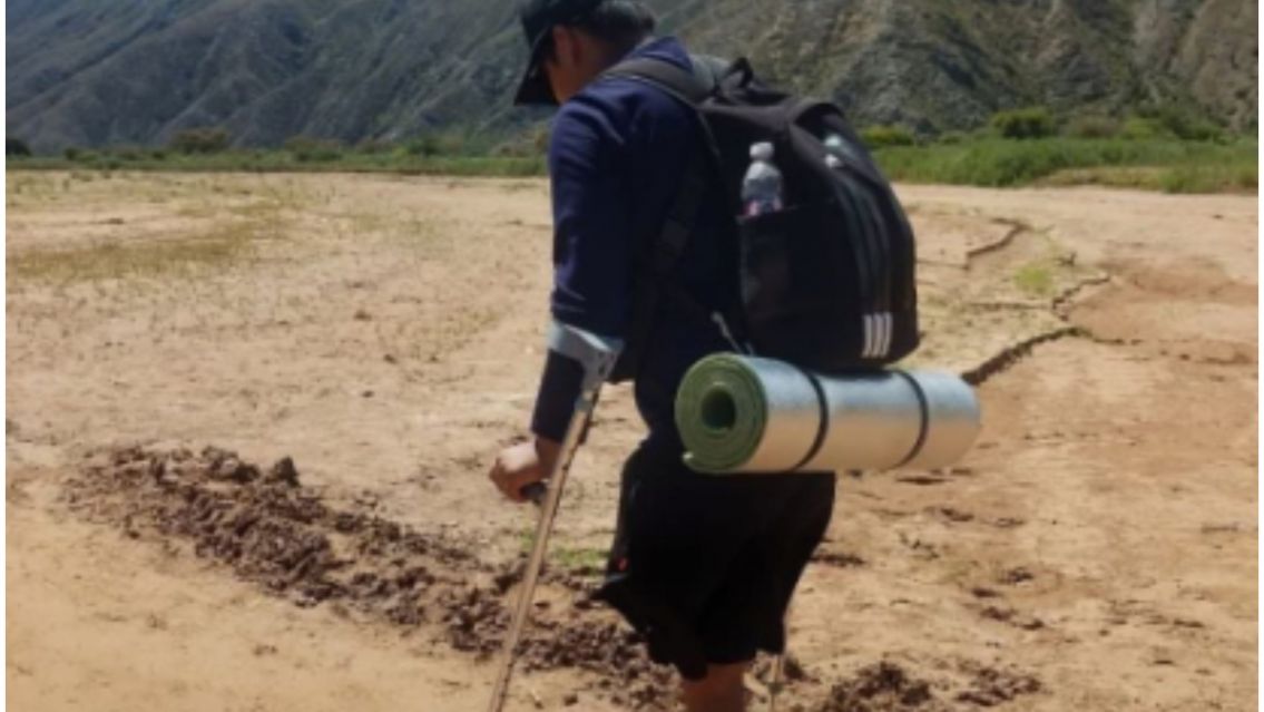 El peregrino que conmovió a todos ya espera la llegada de la Virgen en Tumbaya