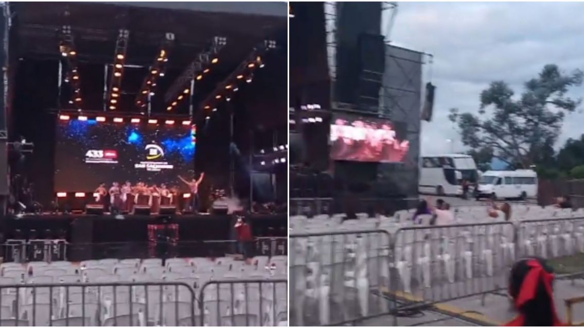 Polémica en la serenata: sillas VIP para funcionarios mientras la gente se quedó parada