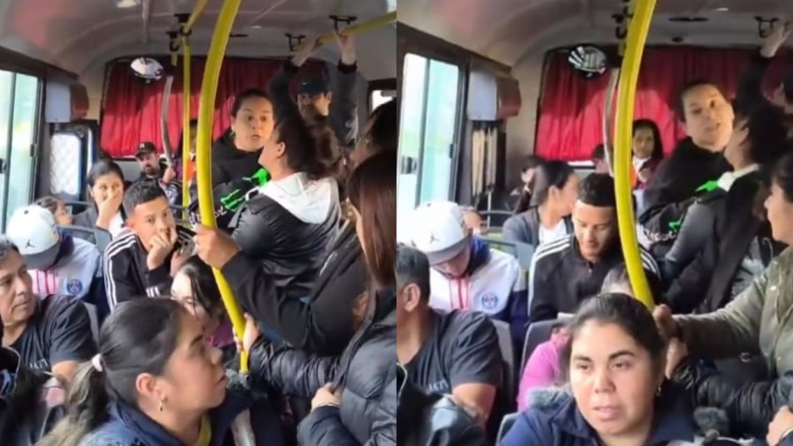 "Quiero llegar a casa": tensi�n en un colectivo por una brutal pelea entre mujeres