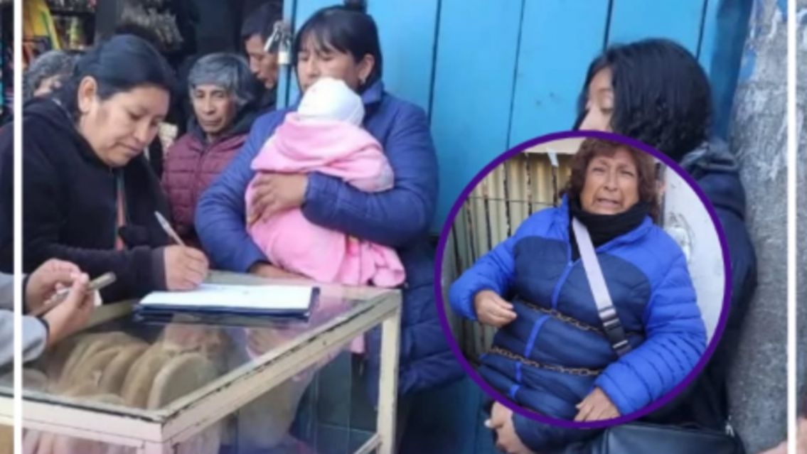 Angustia en la Vieja Terminal: jujeña se encadenó para que no le quiten su puesto de bollos