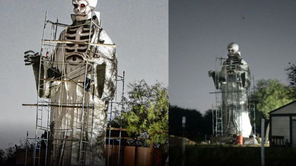 El gigantesco "San La Muerte" que construyen en el norte: nadie lo puede creer