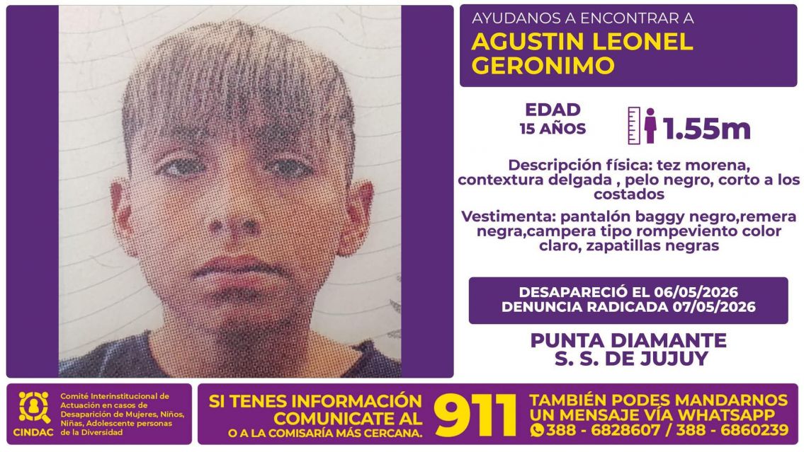 Desesperada b�squeda de un adolescente de 17 a�os que desapareci� en Jujuy