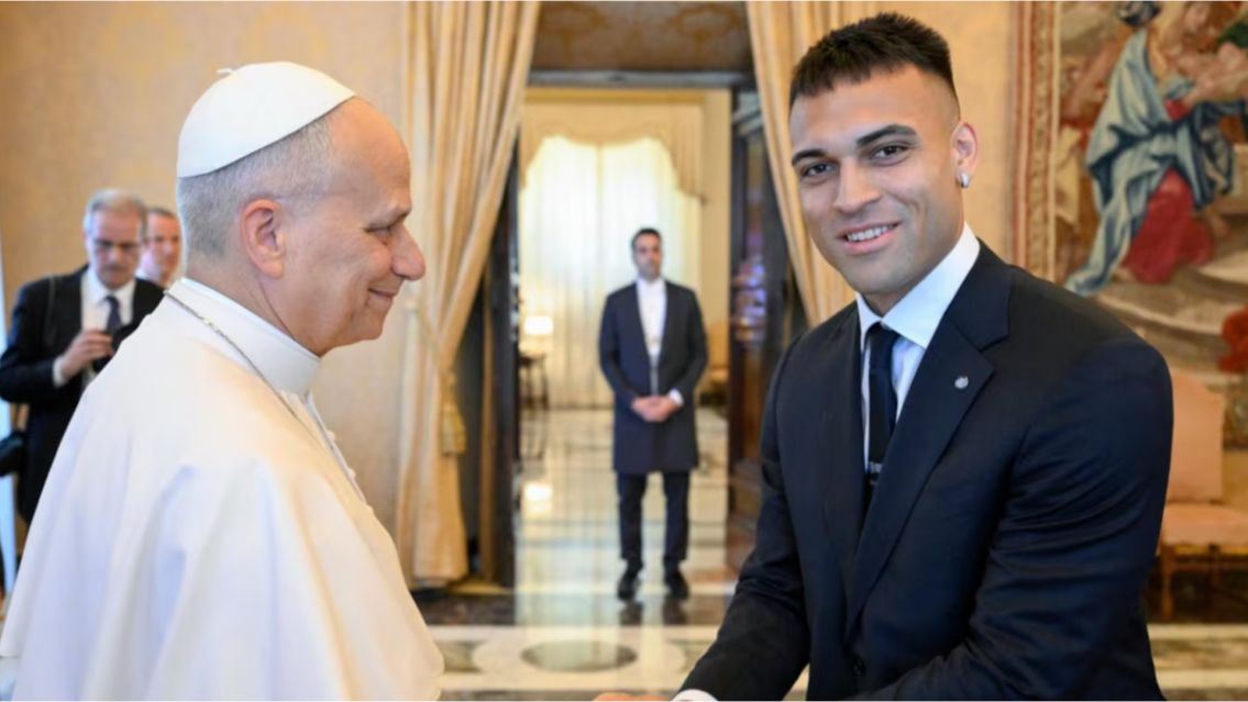 Lautaro Martínez salió campeón y fue recibido por el Papa León XIV en el Vaticano