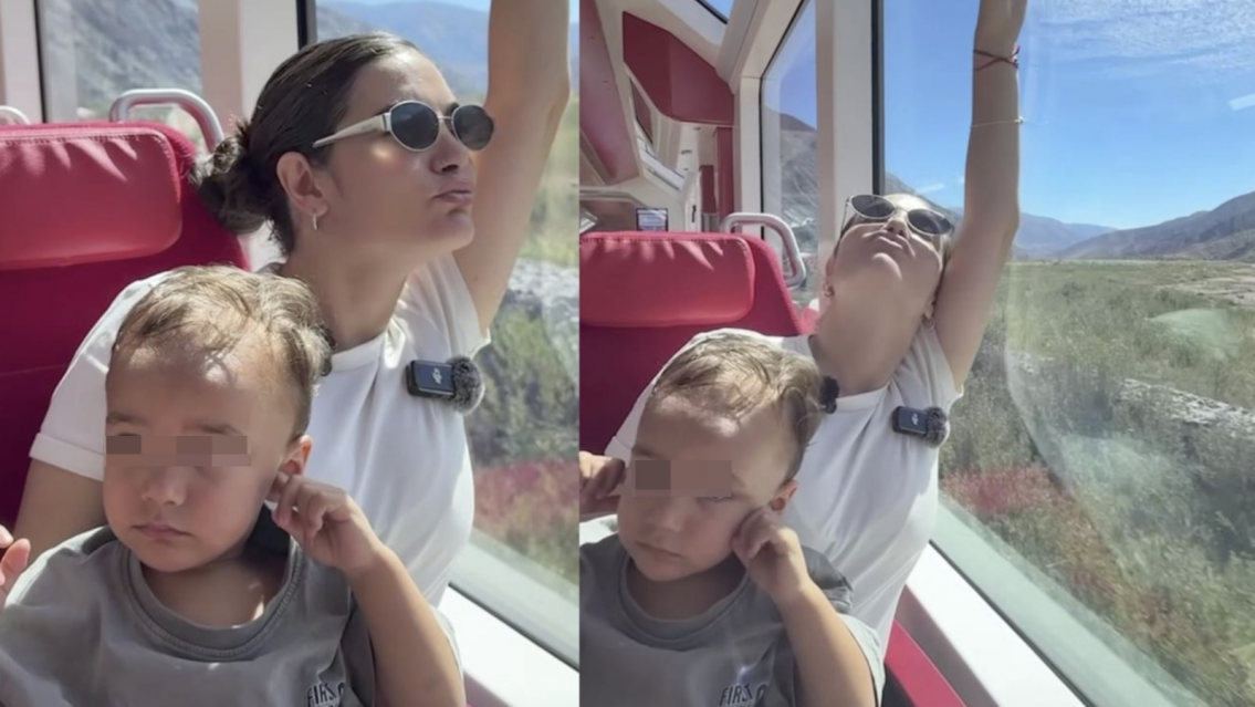 ¡Es ella! La mega famosa que apareció con su hijo en el Tren Solar