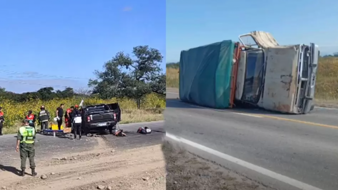 Terrible choque en la 34: se llevaron a cuatro personas en ambulancia