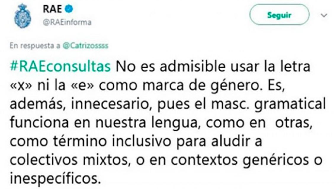 La RAE no acepta "todos y todas", ni "'todes" y mucho menos "tod@s"